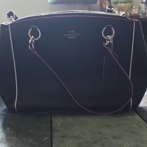 Coach Black and Purple Accent Shoulder Bag